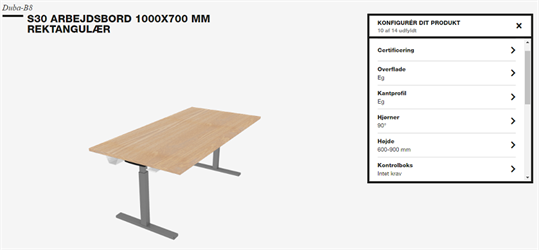 Perfion liefert Produktdaten und Bilder für den neuen online Produktkonfigurator. Damit können die Kunden einen Tisch aus allen vorhandenen Komponenten beliebig zusammenstellen und sofort sehen, wie der Tisch aussehen wird